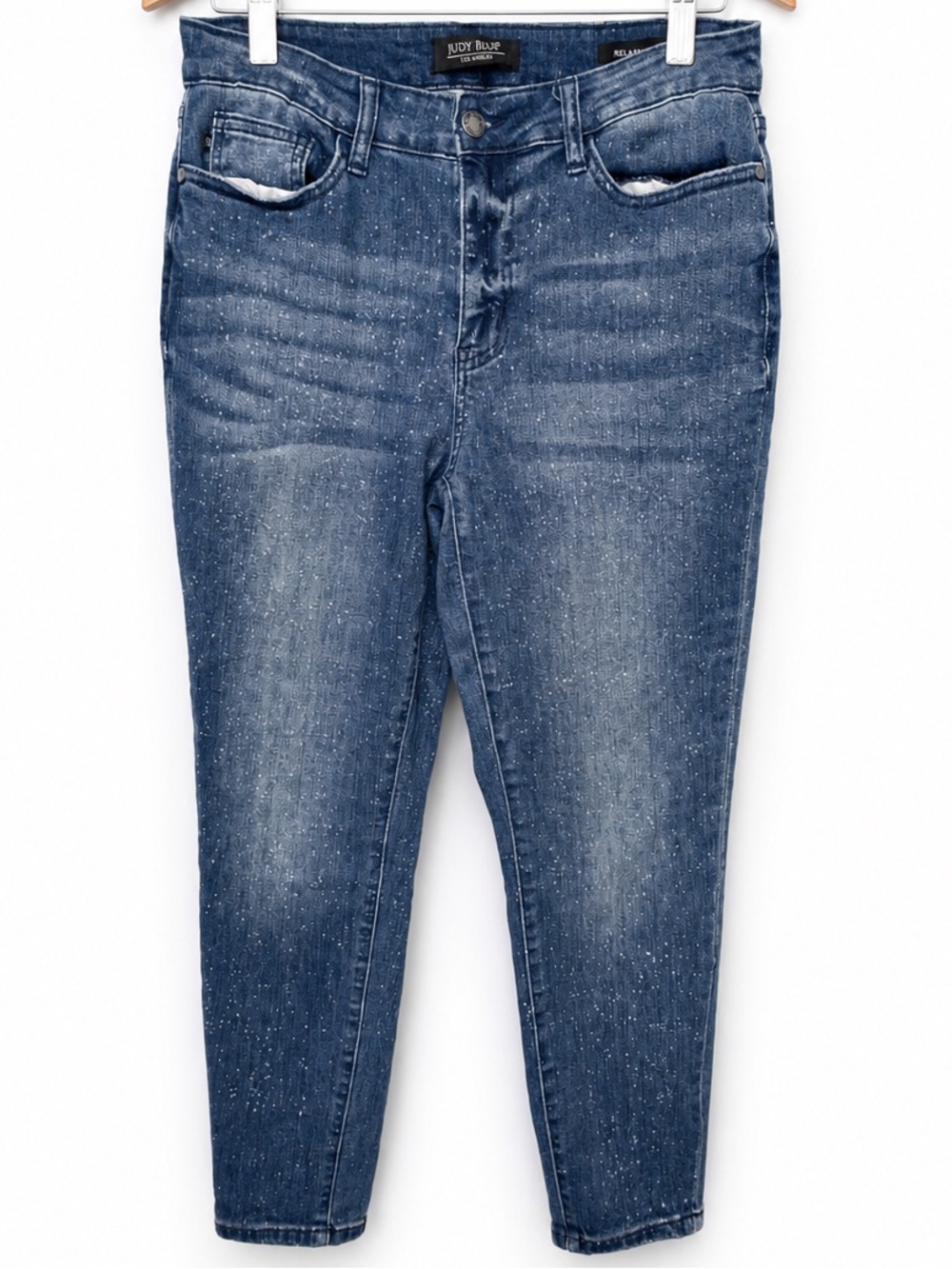 Judy Blue Relaxed Fit Speckled Straight Jeans Size 9/29 Stretch High Rise